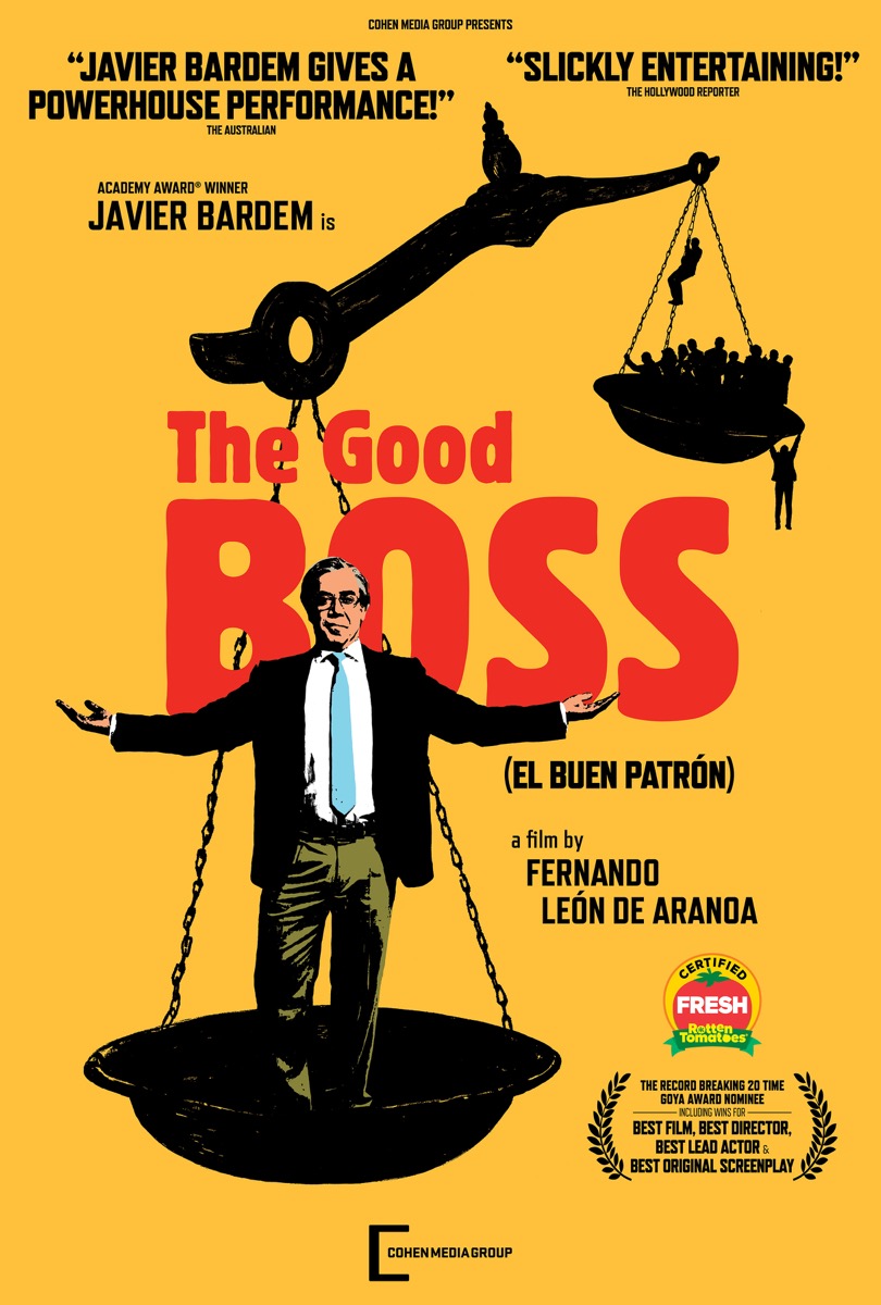 The poster for THE GOOD BOSS starring Javier Bardem